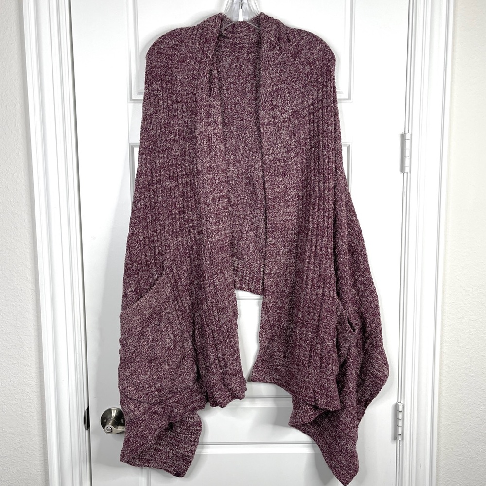 BAREFOOT DREAMS CozyChic Lite Travel Shawl Wrap Rare Burgundy Berry